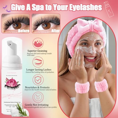 DNSGOOR DIY Lash Extension Kit with 684 Cluster Lashes, Bond, Seal & Shampoo