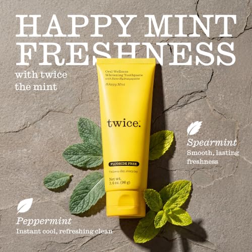 TWICE Hydroxyapatite Whitening Toothpaste 3.4 oz - Mint, Enzyme & Enamel Care