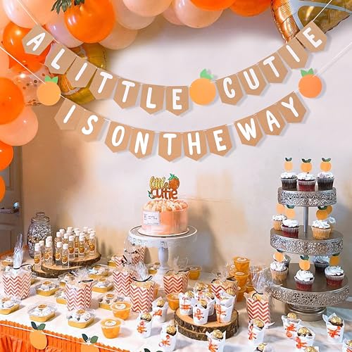 Little Cutie Baby Shower Banner - Citrus First Birthday Decoration