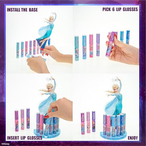Disney Frozen Elsa Lip Gloss Set with 9 Flavors & Display Stand
