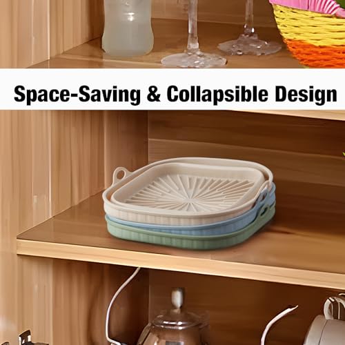 Reusable Silicone Air Fryer Liners – 8 Inch Square, Non-Stick & Heat Resistant
