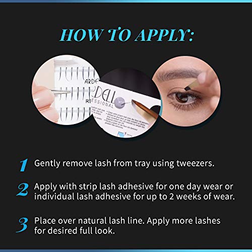 Ardell Regular Medium Black Individual Eyelash Clusters – DIY Natural Lash Extensions, 4 Pack
