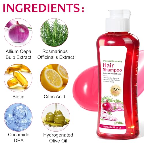 Onion Biotin & Rosemary Shampoo Set for Thinning Hair