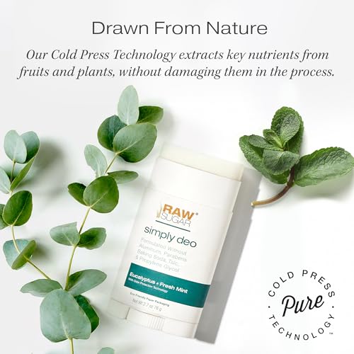 Raw Sugar Aluminum Free Deodorant Stick for Women & Men - Eucalyptus & Fresh Mint
