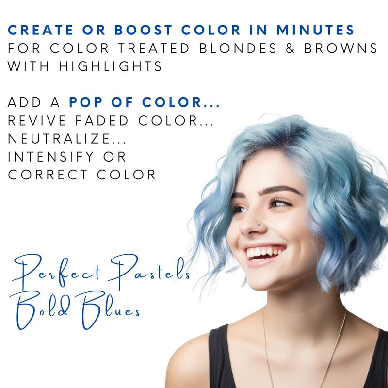 Intense Color Depositing Shampoo - Semi-Permanent Hair Color | 8.5 oz - Blue