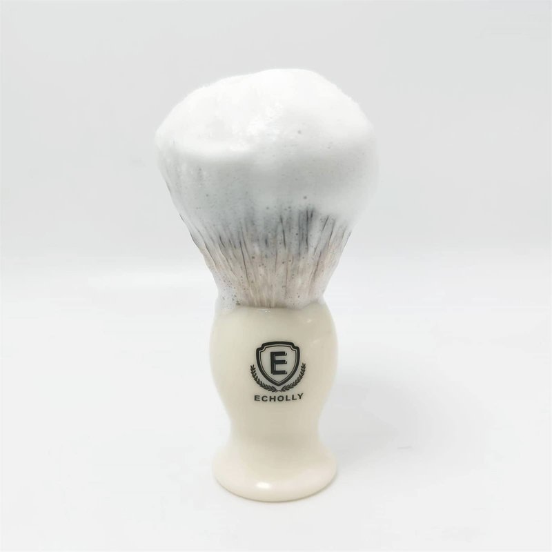 Premium Mens Shaving Brushes by Echolly-NO Shedding Bristle Shaving Brush for Men-Smooth Acrylic Handle Legacy Shave Brush-Rich and Fast Lather Shaving Cream Brush Dad Gifts for Fathers Day