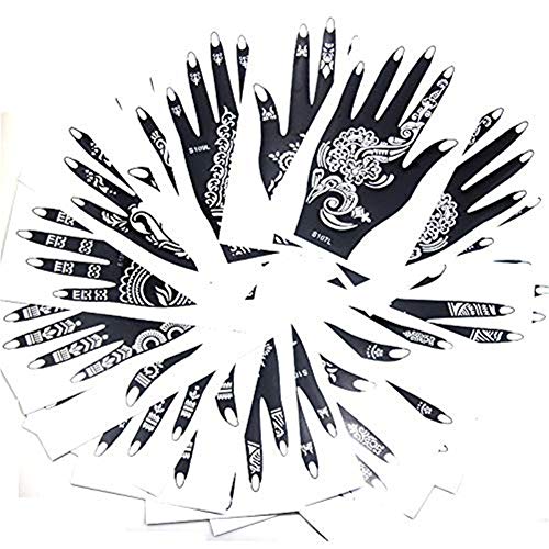 XMASIR Henna Tattoo Stencil Kit Style 2 – 20 Reusable Body Art Templates