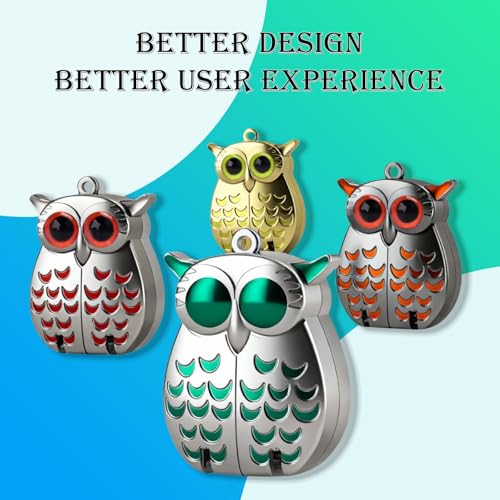 Owl Keychain Nail Clipper,Foldable 2-in-1 Stainless Steel with
