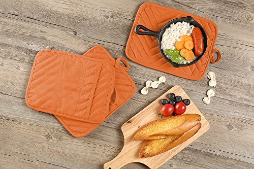 VEIKERY Heat-Resistant Cotton & Silicone Potholder - 7x9 Inch, Non-Slip, Orange