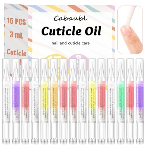 15 Pcs Nail Cuticle Oil Pens Set with Natural Fragrant Oils for Nail Care