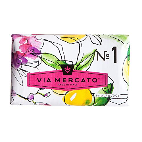 Via Mercato Italian Soap Bar Patchouli & Rosewood 7oz - Enriched with Shea & Olive Oil