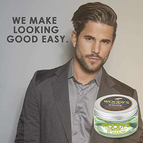 Woody's Pomade for Men - Strong Hold & High Shine, 3.4 oz (2 Pack)