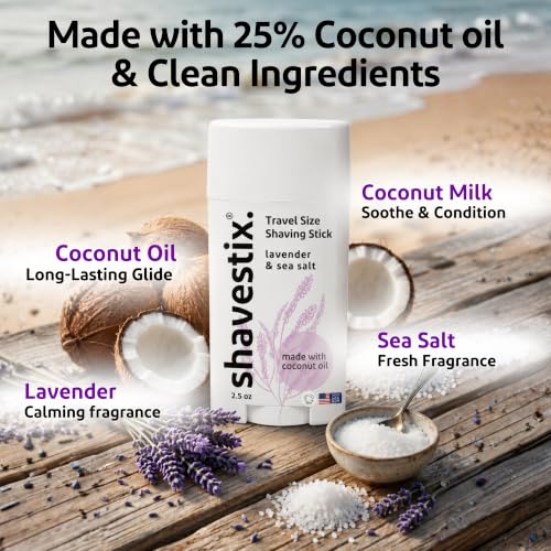Shavestix Lavender & Sea Salt Travel Size Shaving Cream Stick - 2.50 oz