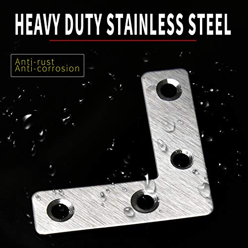 Jiozermi Heavy Duty Stainless Steel Corner Brackets - 30 Pcs