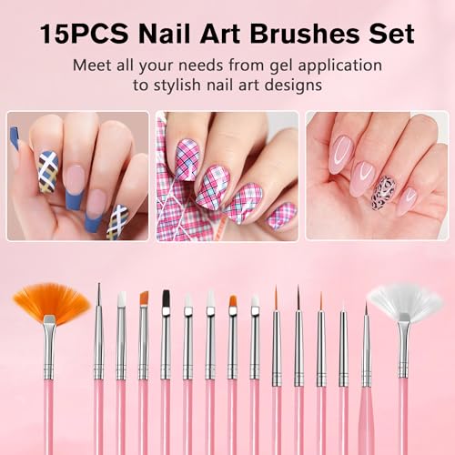 23-Piece Nail Art Tools Set with Brushes & Dotting Pens