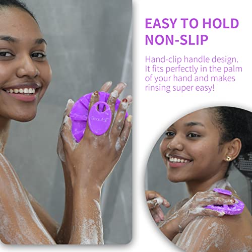 BEAUTAIL Silicone Body Scrubber for Gentle Exfoliation - Purple