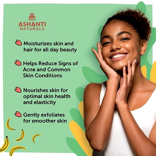 Ashanti Naturals African Black Soap Bar - Nourishing 8oz Acne Soap with Shea Butter & Coconut Oil