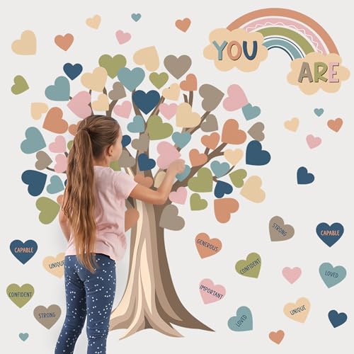 99 Pcs Boho Heart Tree Classroom Bulletin Board Decor Set
