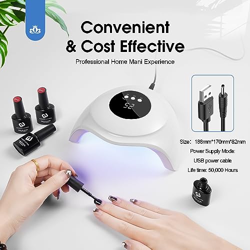 WEVILI 72W UV Nail Lamp with Smart Sensor & LCD Display