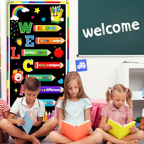 Welcome Back to School Banner - Large Classroom Door Cover 71x43 inches