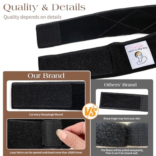 HappClan Black Velvet Wig Grip Band Non-Slip Hair Accessory for Women