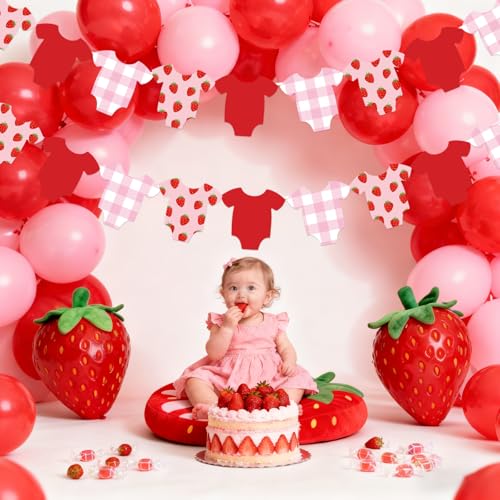 Strawberry Baby Shower Banner | DIY Paper Garland for Parties