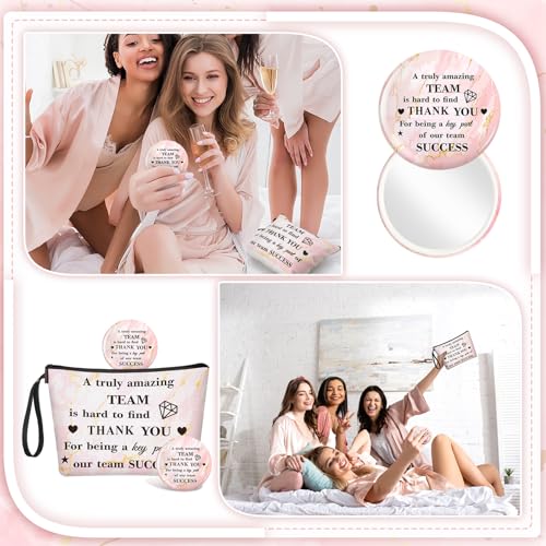 24-Piece Inspirational Makeup Bag and Pocket Mirror Gift Set for Women