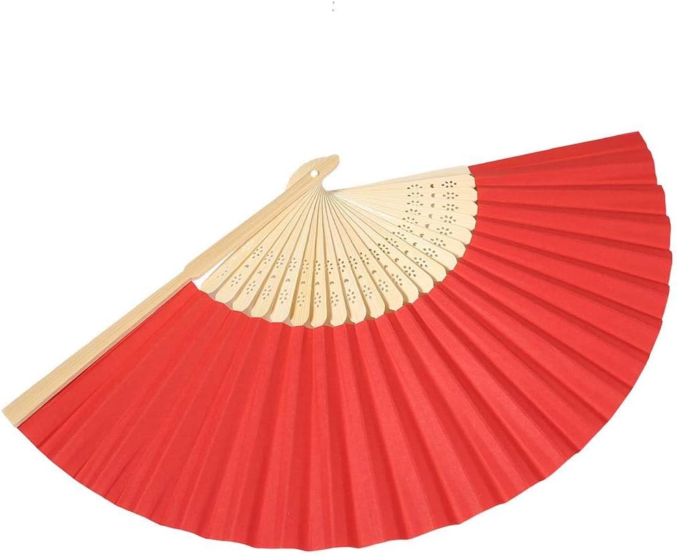 Retro Vintage Folding Paper Fan - Elegant Chinese Style for Weddings & Parties | DIY Blank Design (10#)