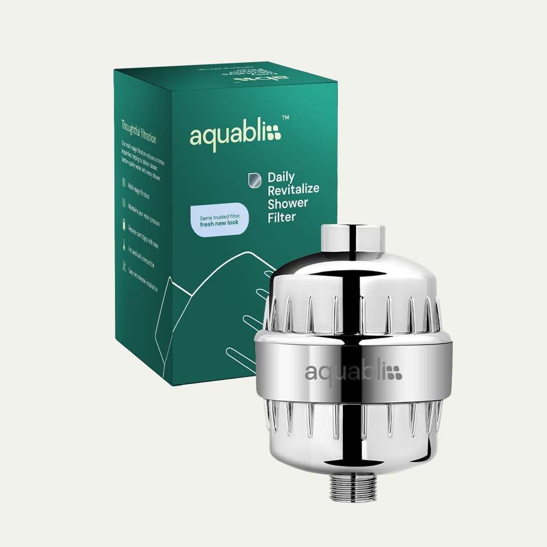 Revitalize Your Shower Experience with Aquabliss High Output Filter - Reduces Dry Skin, Dandruff & Eczema | Chrome Finish (SF100)