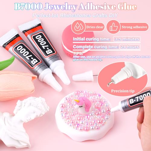 14000pcs Flatback Pearls and Rhinestones Kit with B7000 Glue for Crafts