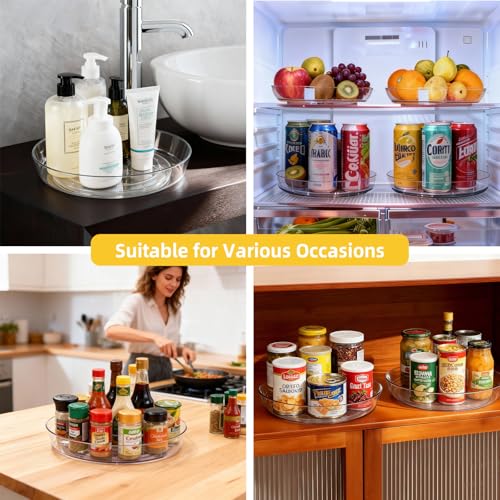 10-Inch Lazy Susan Turntable Organizer - BPA-Free Plastic for Spices & Pantry
