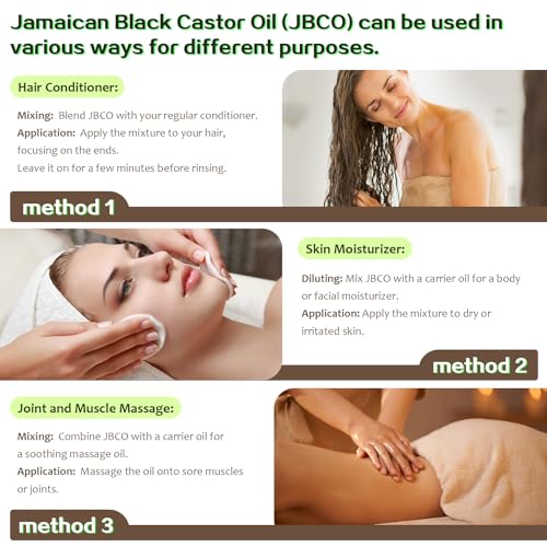KPNEMA Jamaican Black Castor Oil for Hair Growth - 100% Natural, 2 Pack