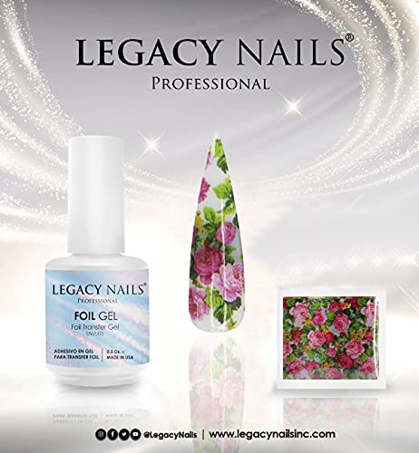 Legacy Nails Foil Transfer Gel 0.5oz - Nail Art Adhesive for Foil Designs