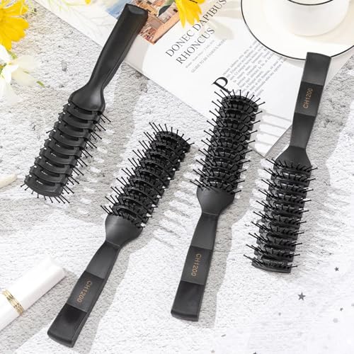 Honeydak Black 24Pcs Vent Hair Brushes with Ball Tips for Wet/Dry Hair - Bulk Pack, Portable 7.9in