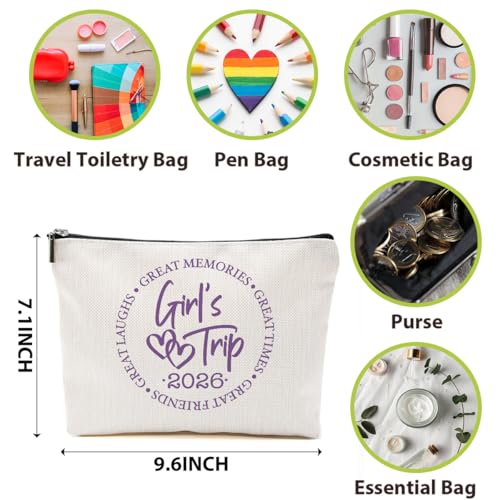 Cotton Linen Makeup Bag - Travel Toiletry Organizer & Gift for Women