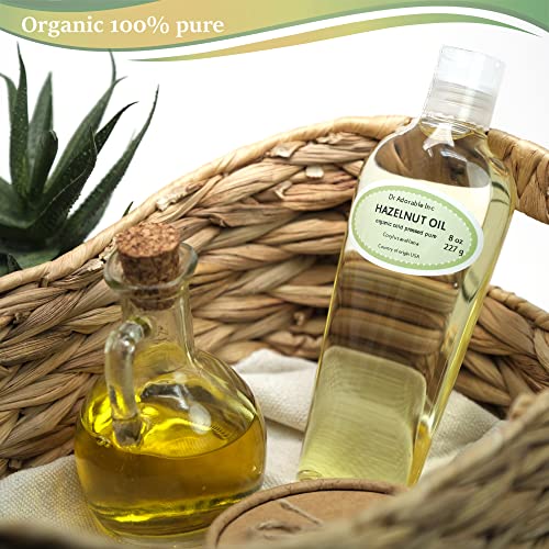 Dr Adorable 100% Pure Organic Hazelnut Oil - 8 oz Moisturizer for Skin & Hair