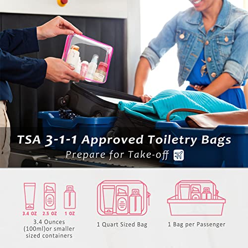 3-Piece Clear Toiletry Bag Set, TSA Approved Travel Cosmetic Organizer