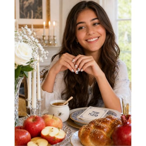 Rite Lite Rosh Hashanah Nail Decals - Jewish New Year Holiday Manicure Stickers, Set of 44