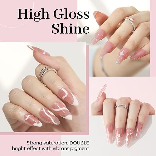Modelones Jelly Gel Nail Polish Set - Hema Free, 6 Trendy Colors