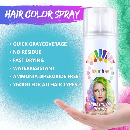 Powder Blue Temporary Hair Color Spray for Halloween & Parties