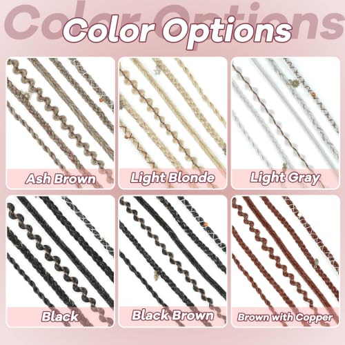 Polyugs 22-Inch Boho Clip-In Braid Extensions with Beads, 6-Piece Set