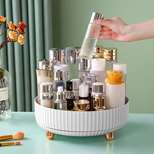 360° Rotating Makeup Perfume Organizer - Large Capacity Cosmetic Storage Tray