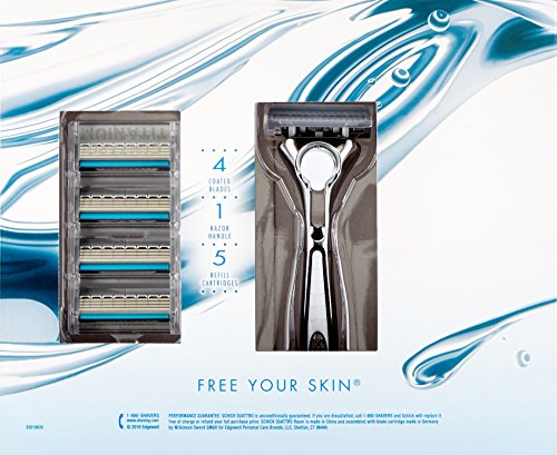 Schick Titanium Shaving Starter Gift Set for Men with Razor + 5 Refills