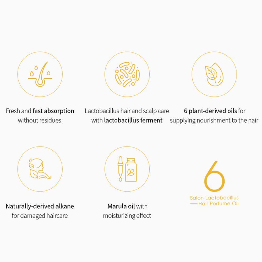 Masil 6 Salon Lactobacillus Hair Perfume Oil Dry Damaged Curly Frizzy Hair Scalp Moisture Hydrating Bouncy Hair Korean Hair Care (Hair Perfume Oil Moisture)