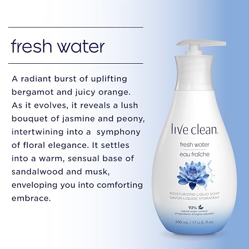 Live Clean Fresh Water Hydrating Liquid Hand Soap 17 Oz – Organic & Vegan