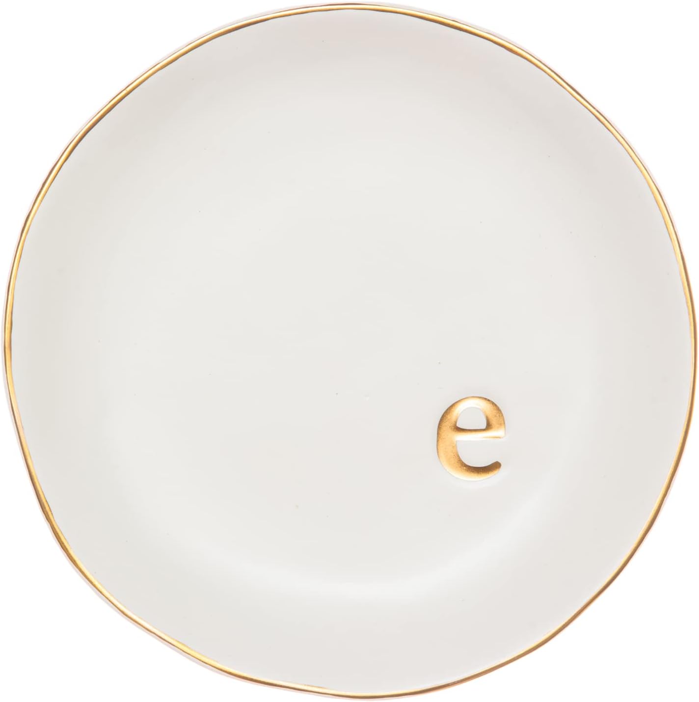 Ceramic Jewelry Tray - Decorative Trinket Dish for Rings, Earrings & Necklaces | 4.75" White Surface
