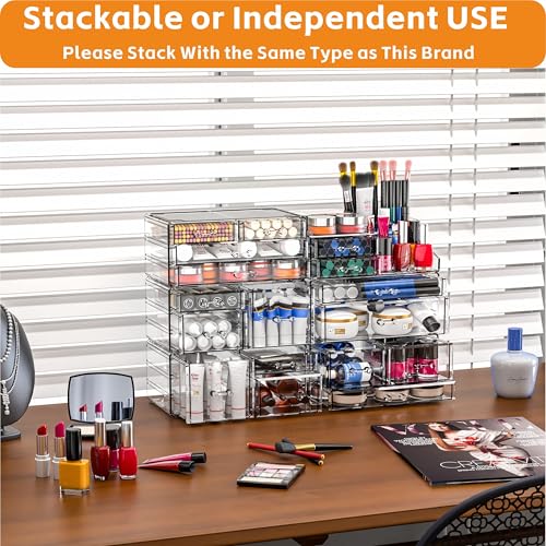 Cq Acrylic 6-Drawer Stackable Makeup Organizer for Vanity & Bathroom
