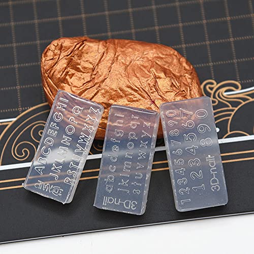 3D Silicone Nail Art Mold for Letters & Numbers - Reusable Decorative Nail Design Tool