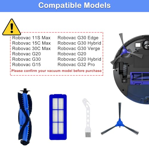 eufy RoboVac Replacement Parts Kit - 10 Pack Accessories for 11S Max, 15C Max, G20