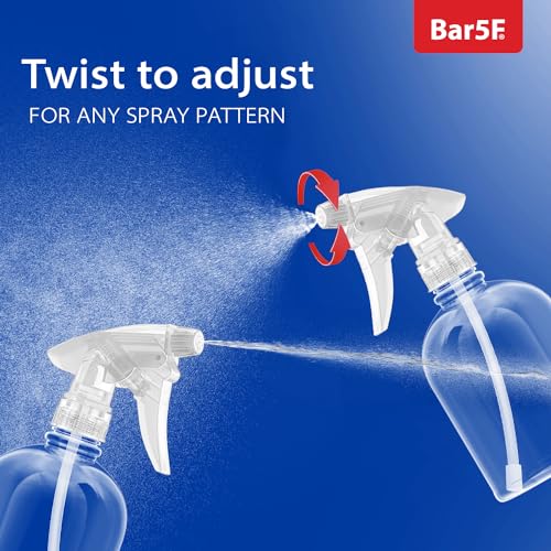 16 Oz Clear Spray Bottle Set - Adjustable Sprayer for Multi-Purpose Use